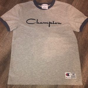 Gray and Navy Champion Tee
